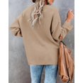 thumbnail image 3 of HSHDLDF Women's Oversized Sweaters Batwing Long Sleeve Loose V Neck Button Henley Tops Pullover Knit Jumper, 3 of 5