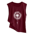 thumbnail image 4 of Ichuanyi Trendy T-Shirt for Women Summer Letter Print Tank Blouse Casual O-Neck Sleeveless Top, 4 of 6