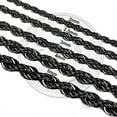 thumbnail image 4 of Savlano 2mm-5mm Stainless Steel Black Color Rope Twist Necklace Chain for Men & Women Comes in 16-30 inches Gift Box, 4 of 7