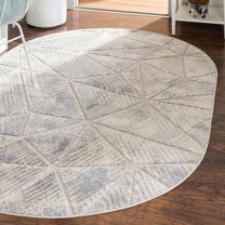 Unique Loom Arlo Collection Area Rug - AJ (5' 3" x 8' Oval Sandy Beige/Gray)