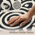 thumbnail image 6 of ODIKA 4'x6' Black Geometric Op Art Washable Area Rug Bold Circular With Modern Graphic Appeal Ornamental Pet Friendly, Non-Shedding for Bedroom, Reading Nook, 6 of 7