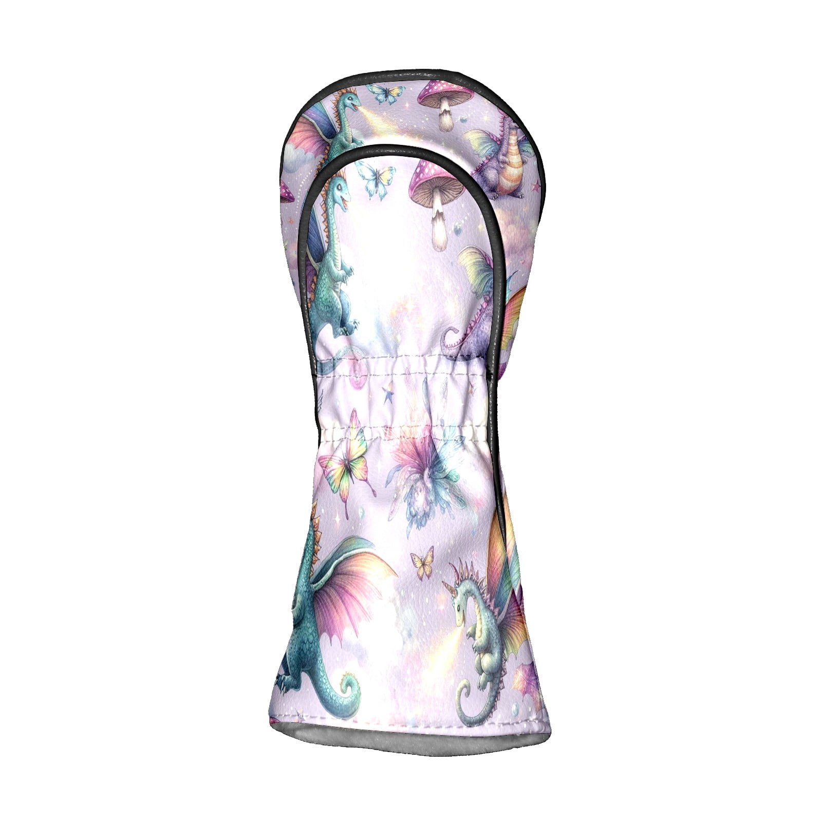 Golf Club Covers, Lavender Magical Creatures Premium PU Leather Driver Hybrid Putter Head Covers with Velvet Lining, Waterproof Golf Gifts for Men Women