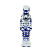 Blue Rose Polish Pottery Winter White Small Nutcracker Figurine