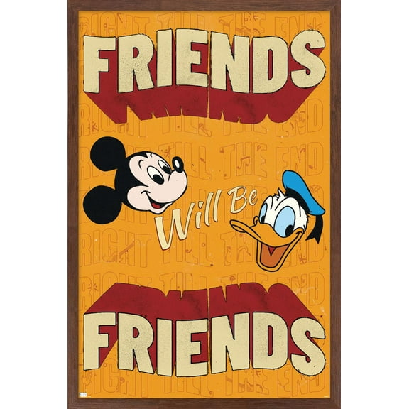 Disney Mickey Mouse & Donald - Friends Wall Poster, 22.375" x 34" Framed