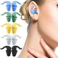 thumbnail image 2 of CSChome Bouchons d'Oreilles Réutilisables Bouchons d'Oreilles de Natation 1 Paire Silicone Étanche Lavable Réutilisable Réduction de Bruit Travail Étude Sommeil Natation Surf Sports Nautiques, 2 of 7