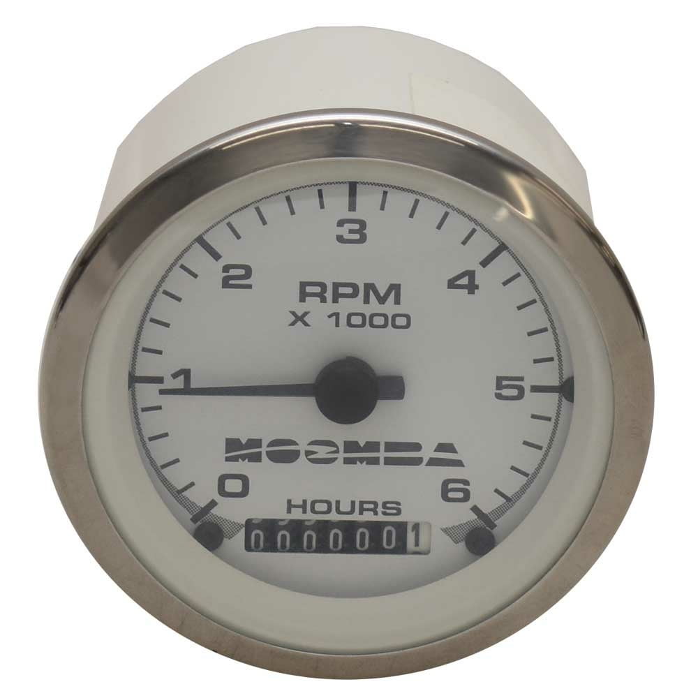Moomba Boat Tachometer Gauge 102833 Beede 3 1/4 Inch Silver White