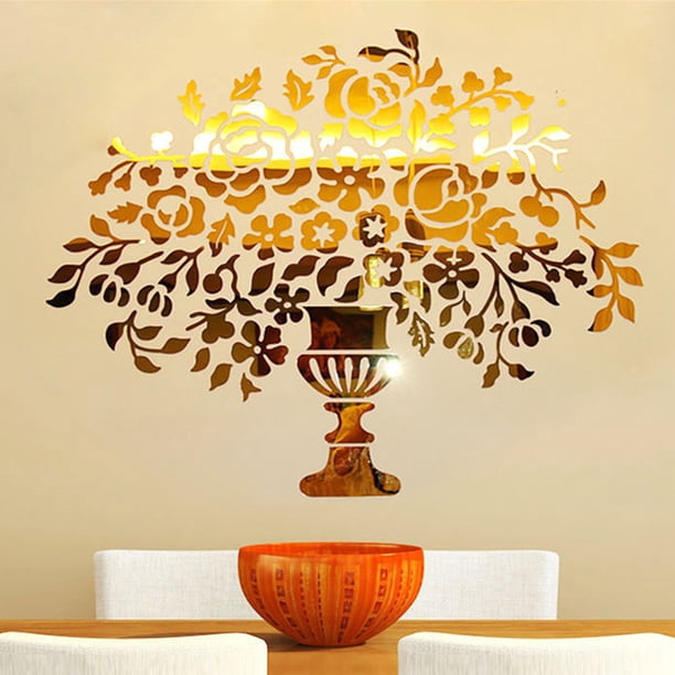 Gwong Decoración hogareña DIY 3D Acrílico Fortune Tree Shape Home Bathroom Sala de estar Etiqueta de la pared Calcomanía Gwong 21051624