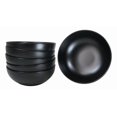 thumbnail image 3 of Pack Of 6 Modern Matte Black Melamine Round Appetizer Rice Shallow Bowls 16oz, 3 of 9