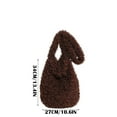 thumbnail image 3 of Xecvkr Fuzzy Tote Bag Faux Fur Soft Bunny Ear Shoulder Crossbody Cute Large Capacity Winter Purse Portable Lightweight for Women Shopping Yoga Daily Work 1 Pack Brown, 3 of 9