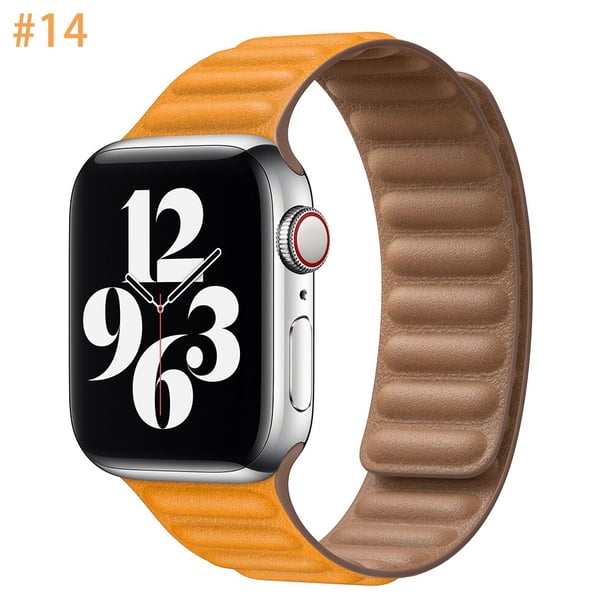 Correa de cuero para Apple Watch Ultra band 49mm 44 40MM 42mm Pulsera de bucle magnético original iWatch Series 8 7 6 SE 5 4 45MM 41mm Tan Jianjun unisex