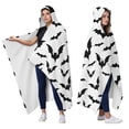 thumbnail image 2 of Wearable Blanket,Halloween Bat Pattern Hooded Wearable Flannel Blanket for Adults & Teens,Winter Poncho Shawl Wrap Cape Cozy Anti-Pill,50"x60", 2 of 5