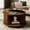 Walnut, variant on Putuo Decor Round Lift Top Coffee Table with Storage, Fluted Wood Tambour Door, Walnut