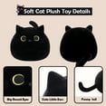 SUWJELANY Black Cat Plush Toy, 8'' Black Cat Stuffed Animal Soft Pillow