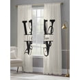 thumbnail image 4 of Letter W Sheer Curtains 96 Inch Length 2 Panels Set for Living Room/Bedroom, Monogram Words Semi Curtain Sheers Drapes Rod Pocket Curtains Window Treatment Set 52''x96''x2, 4 of 7