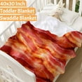 thumbnail image 4 of Food Bacon Lightweight Super Soft Cozy Throw Blanket Warm and Lightweight Soft Flannel Blankets 80x60 Large for Adult Bed Blanket, 4 of 6