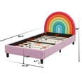thumbnail image 2 of Rainbow Design Upholstered Twin Platform Bed Cute Style Princess Bed for Boys & Girls, Teens, Colorful & Pink, 2 of 7