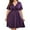 Purple dress for women 2023, variant on Usmixi Dresses for Women 2023 Tie Waist Flowy Pleated Swing Plus Size Knee-Length Dresses Short Sleeve V-Neck Solid Summer Midi Formal Dress Blue xxxl Under $5