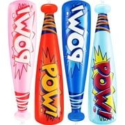 Bedwina Pow Inflatable Baseball Bat - (Pack of 12) Oversized 20 Inch Inflatable Toy Bat, Carnival Prizes, Baseball Party Favors Goodie Bag Stuffers, Decorations Party Prizes for Kids