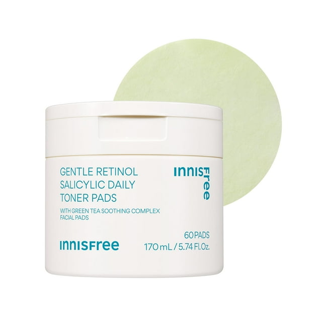 Almohadillas de tónico innisfree Daily Gentle Retinol para acné salicílico