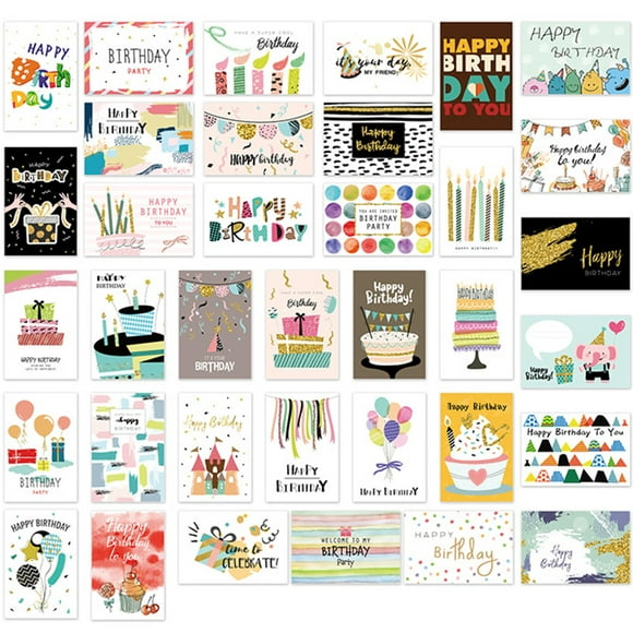 36Pcs Birthday Cards with Envelopes Greeting Cards Birthday Party Supplies