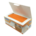 thumbnail image 2 of Cubrebocas adulto tricapa 3 pliegos naranja con elastico caja c/50, 2 of 3