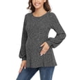 thumbnail image 3 of Ecavus Women's Maternity Sweater Bishop Sleeves Tunics Peplum Top DarkGrey XL, 3 of 6