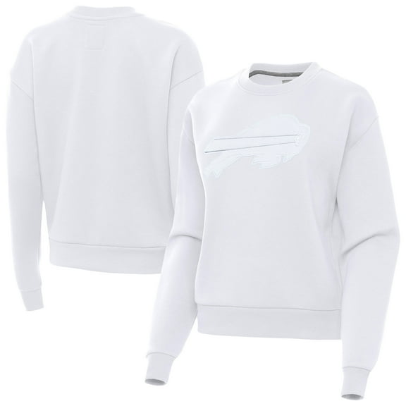 Women's Antigua White Buffalo Bills Victory Pullover Sweatshirt