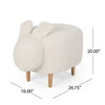 thumbnail image 5 of Noble House Angelique Fabric Kids Bunny Ottoman Stool, White, 5 of 9