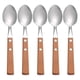 thumbnail image 1 of 5pcs Stainless Steel Spoons Dessert Scoops with Wood Handles (Assorted Color), 1 of 4