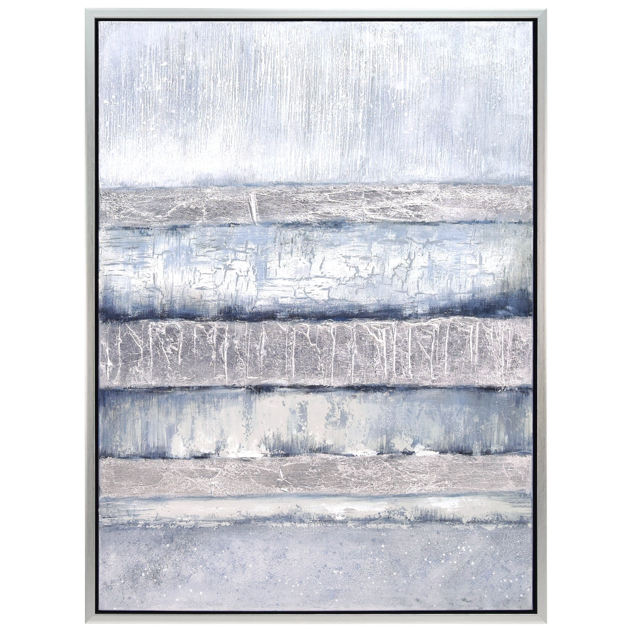 Empire Art Direct Winter Steps Textured Metallic Hand Painted Framed Wall Art, 30" x 40" x 1.5", Ready to hang