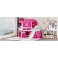 thumbnail image 6 of Full Size Loft Bed with Slide Pink Tent and Tower - Pink (OLD SKU:LT000771AAH), 6 of 6