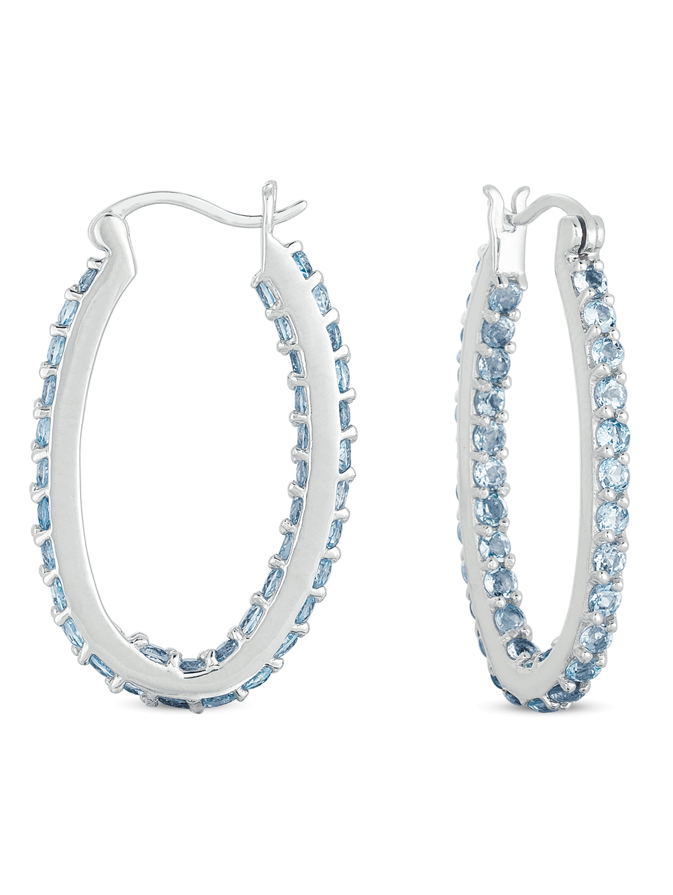 blue topaz hoop earrings