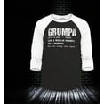 thumbnail image 2 of Shop4Ever Men's Grumpa Definition Grumpy Grandpa Raglan Baseball Shirt Medium Black/White, 2 of 4