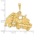 thumbnail image 7 of 10k Yellow Gold Solid Diamond-cut Semi with Trailer Charm Pendant, 7 of 7