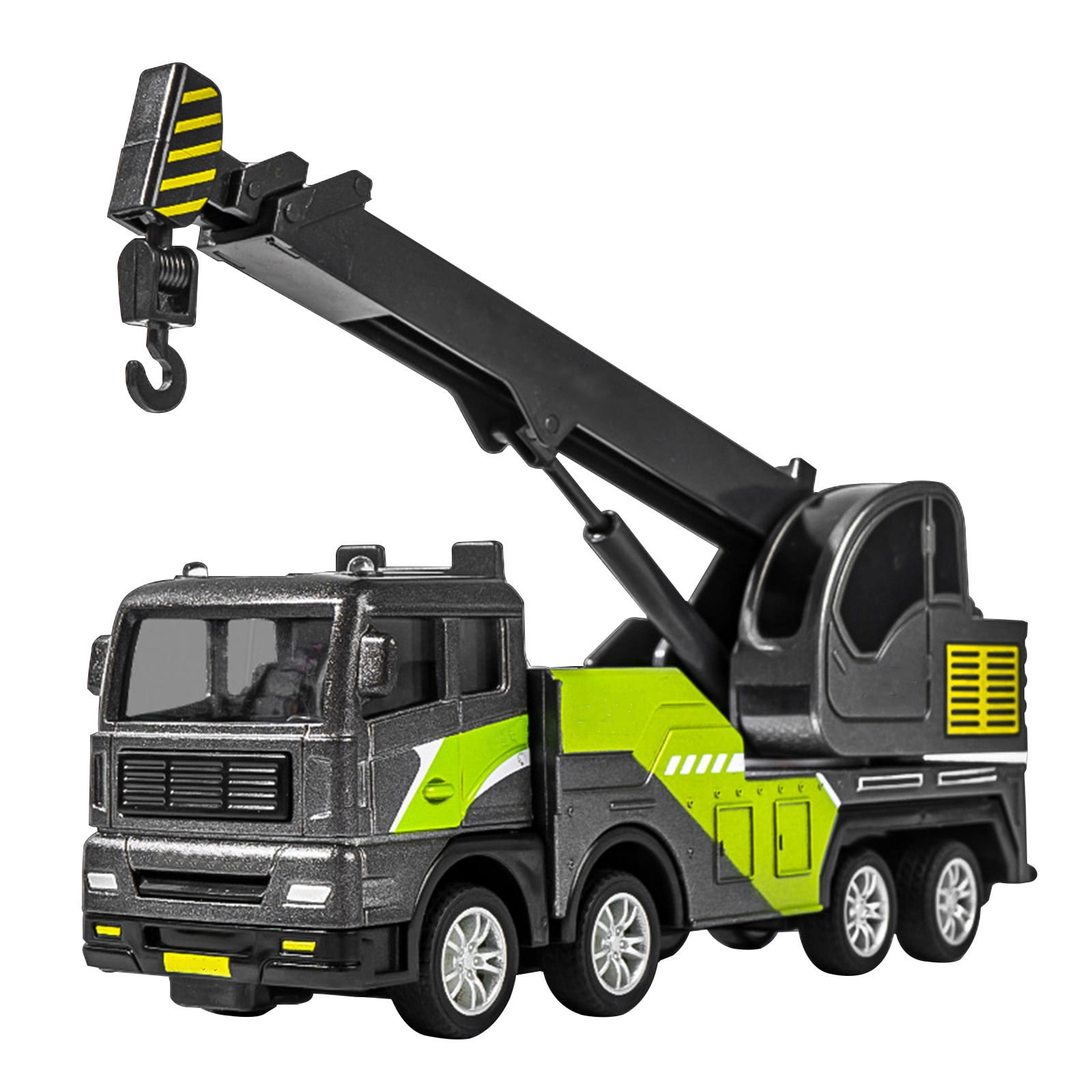 Camion Chantier Jouet Avec Grue, Bulldozer, Rouleau Et Chariot – Son Et Lumière – Cadeau 3-7 Ans