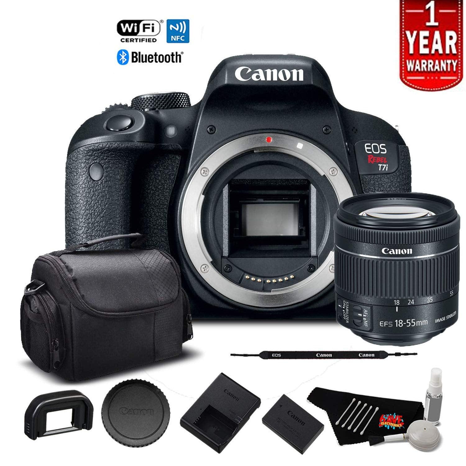 Canon EOS Rebel T7i DSLR Camera with 1855mm Lens Starter Bundle 01