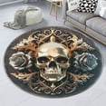 thumbnail image 6 of Cat Silhouette Round Area Rug, minimalist feline circle carpet for bedroom, hallway or living room, soft washable non-slip floor mat, stylish pet lover décor, 6 of 6