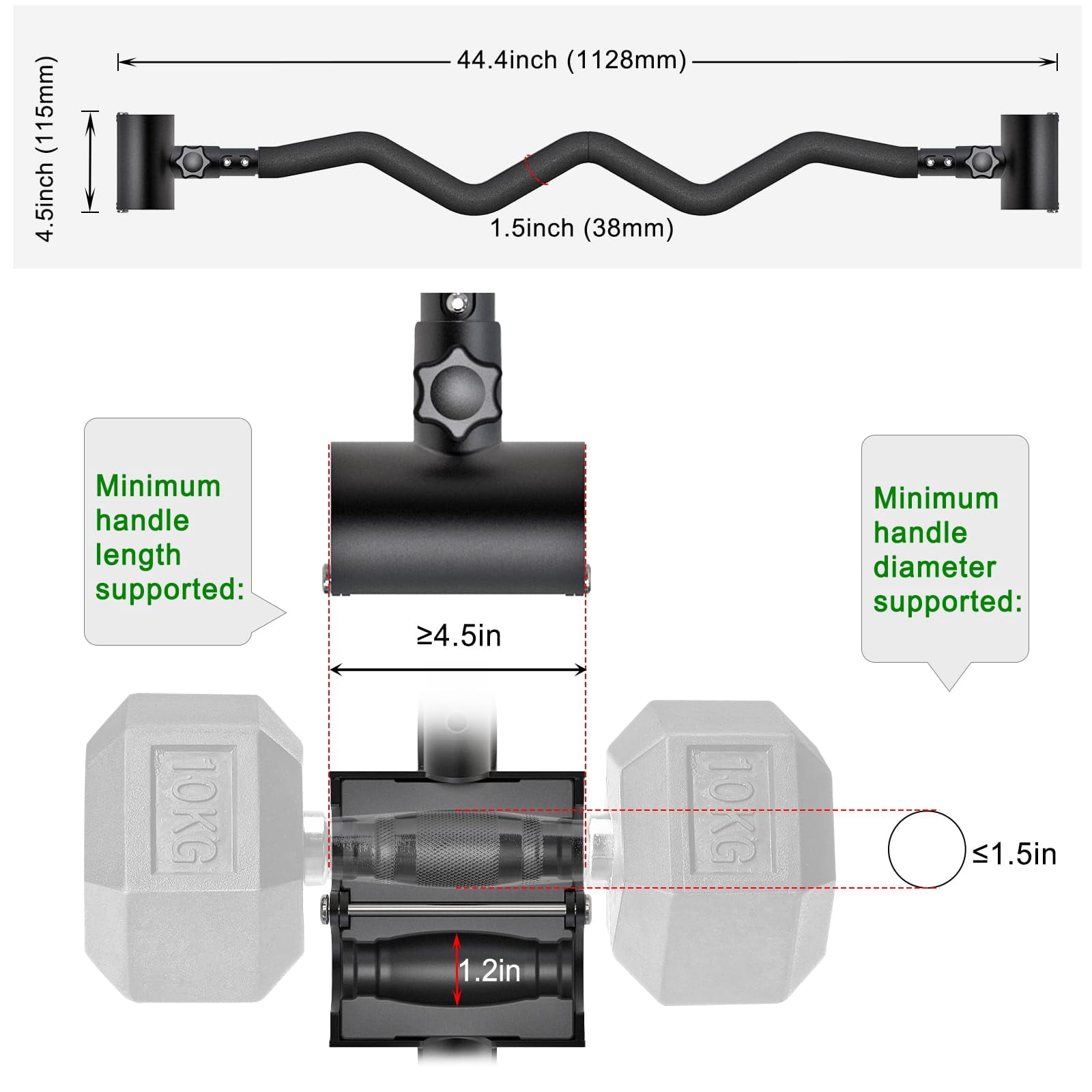 Adjustable Dumbbell To Barbell Converter - Ez Curling Bar Adapter Versatile Weightlifting Equipment For Home Gym