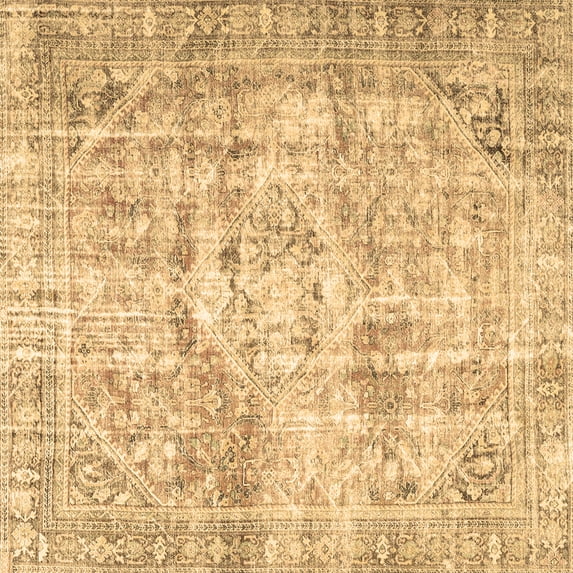 Ahgly Company Indoor Square Persian Brown Traditional Area Rugs, 8' Square