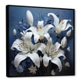 thumbnail image 2 of Designart "Charming Pure Beauty Of White And Blue Lilies II" Lilies Floater Framed Wall Decor, 2 of 5