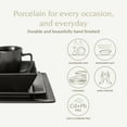 Over and Back 16 Piece Black Square Porcelain Dinnerware Set