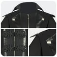 thumbnail image 5 of WREESH Mens Steampunk Long Trench Coat Gothic Vintage Tailcoat Jacket Lapel Zip Up Overcoat Leather Deco Lace Up Frock Coat Black, 5 of 5