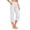 white, variant on BODOAO Cotton Linen Capri Pants for Women Loungewear Cotton Linen Blend Straight Leg Elastic Waist Pants Wide Leg Capri Length Skin-friendly Loose Fit Travel Pants Black L