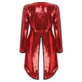 thumbnail image 6 of iixpin Women's Sequin Steampunk Tail Coat Ringmaster Cosplay Circus Show Blazer Jacket Party Wear Red M, 6 of 7
