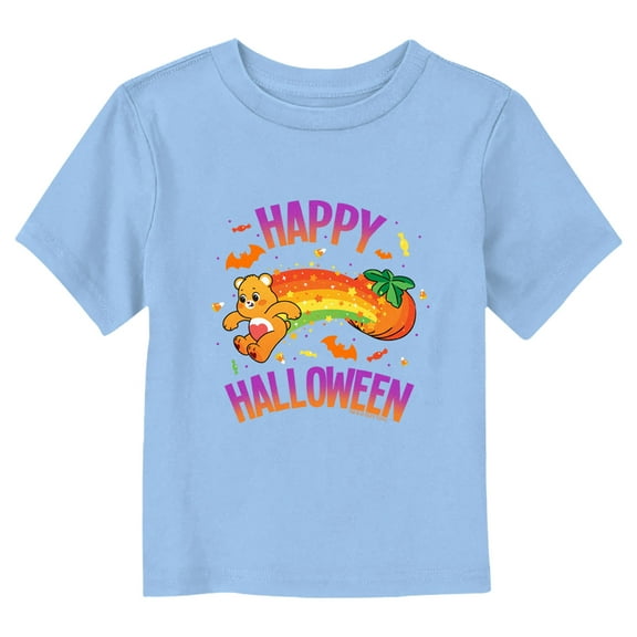 Toddler's Care Bears Halloween Tenderheart Bear Rainbow Graphic Tee Light Blue 5T