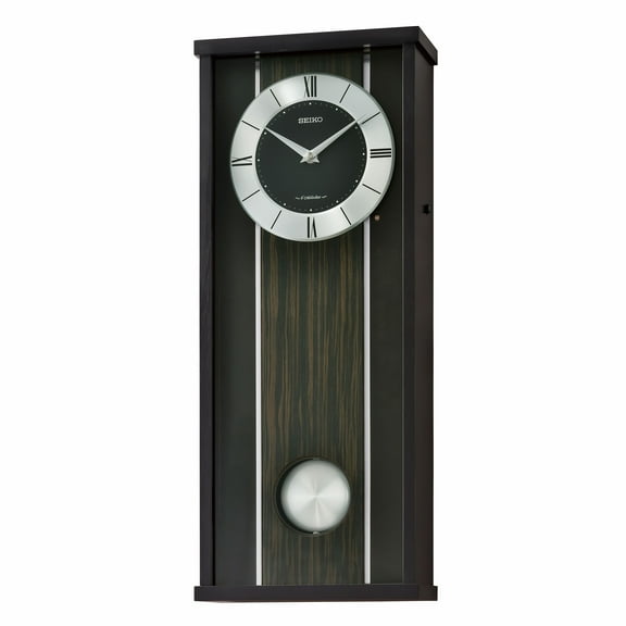 Seiko QXM396KLH Classic Modern Pendulum Clock, Black