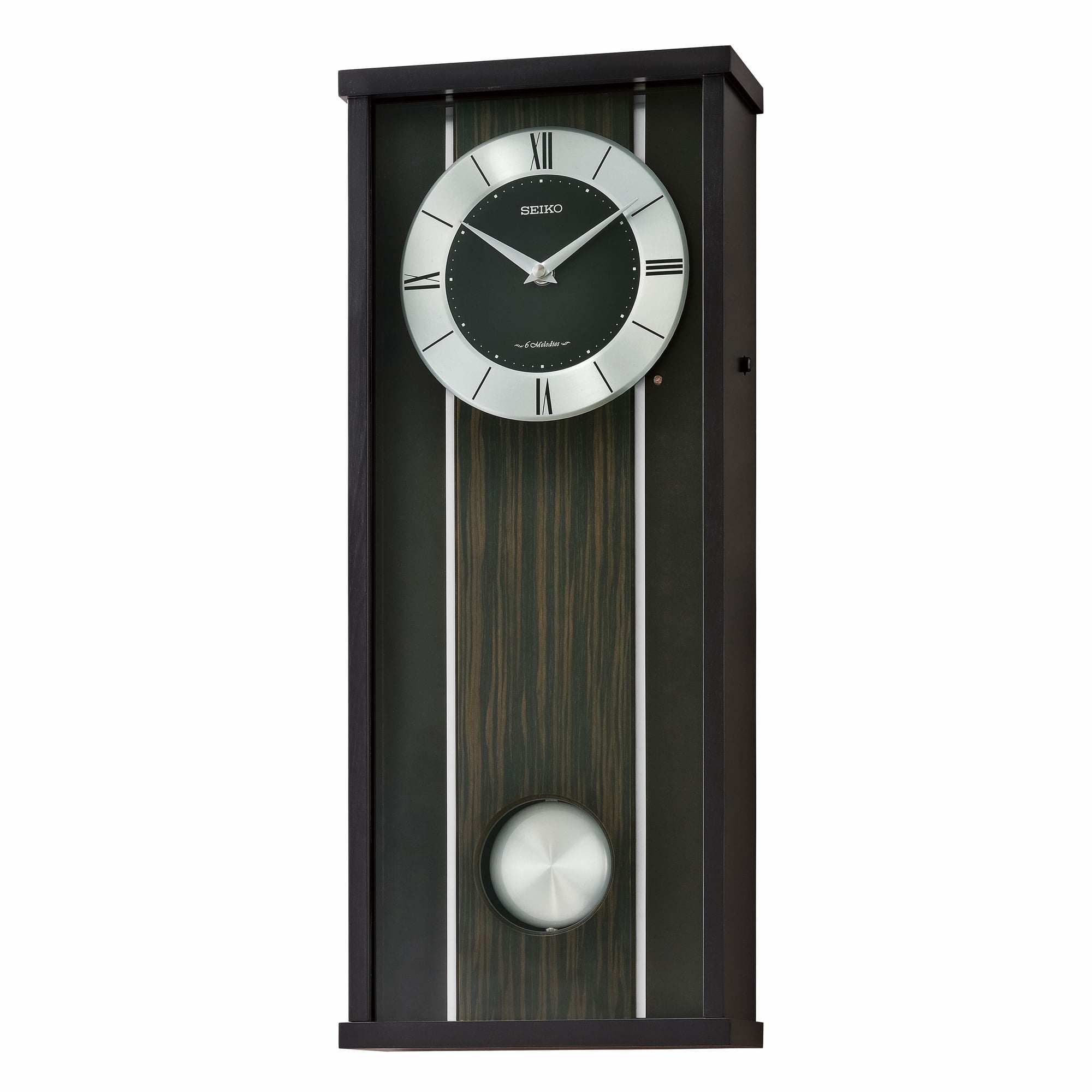 Seiko QXM396KLH Classic Modern Pendulum Clock, Black