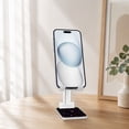 thumbnail image 5 of WIRESTER White Foldable Phone Stand for Desk, Adjustable Portable Cell Phone Holder for iPhone 17, 16, 15, 14 and Android Smartphones - Purple Tone Hearts Pattern, 5 of 6