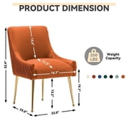 SEYNAR Modern Glam Velvet Dining Chair,Kitchen Side Armchairs or Vanity Chair with Rear Handle Set of 6
