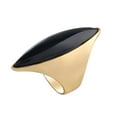 thumbnail image 1 of Anillos Negros de Moda para Mujer Anillos de Superficie Ovalada Grande Rock de Color Dorado , 6 6, 1 of 8